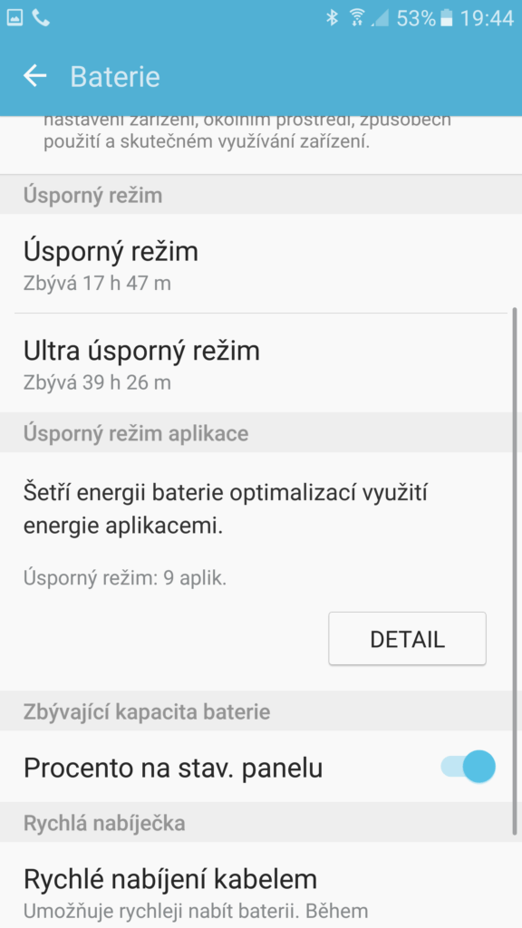 Samsung Galaxy S7 úsporný režim