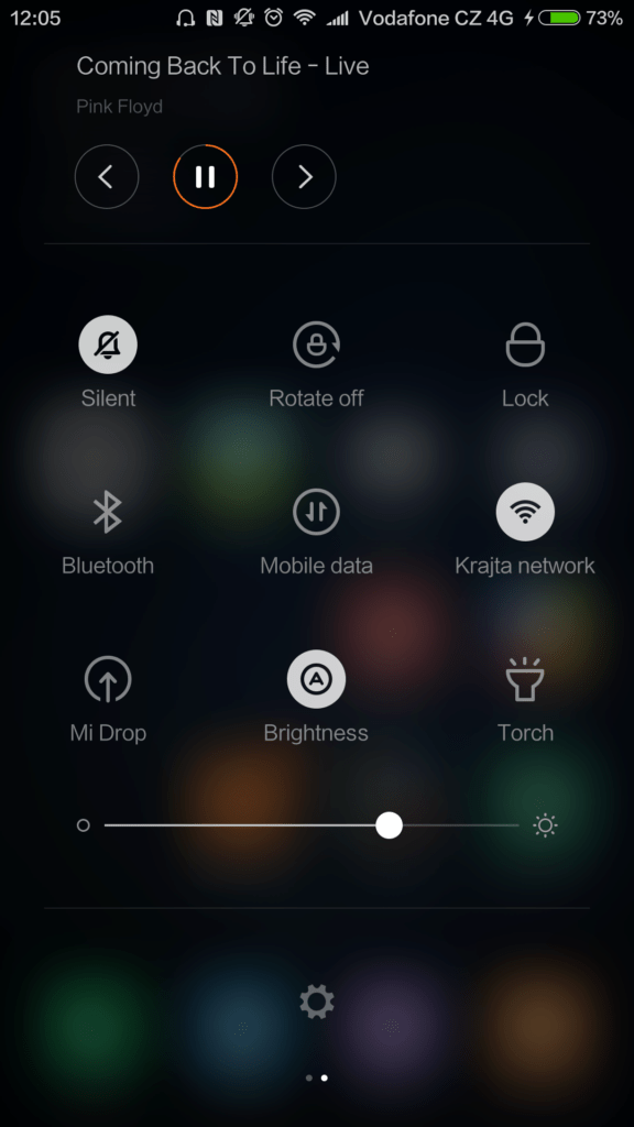 Xiaomi Mi5 systém notifikační lišta 2
