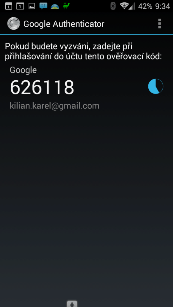 Dvoufázové ověření aplikací Google Authenticator