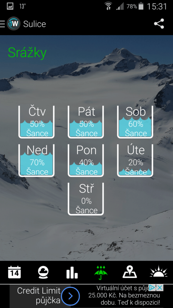 Aplikace 1Weather 12