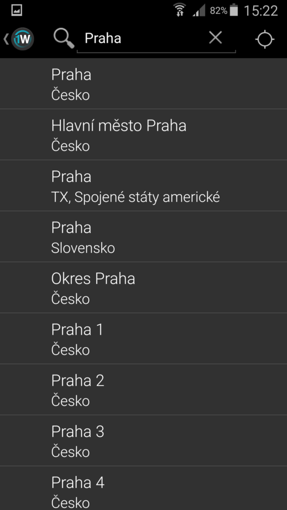 Aplikace 1Weather 3