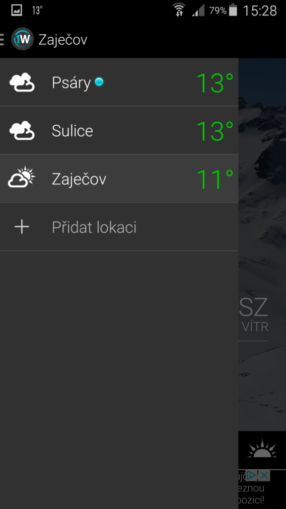 Aplikace 1Weather 4