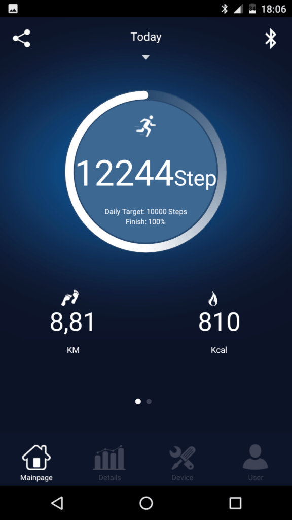 Elephone W2 srovnání měření kroků s Xiaomi MiBand 1S