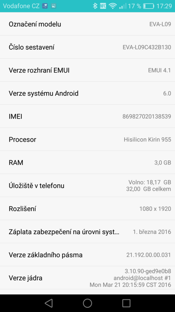 Huawei P9 fw info