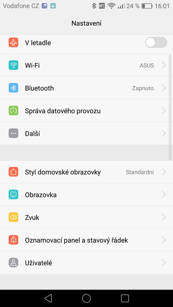 Huawei P9 nastavení 1