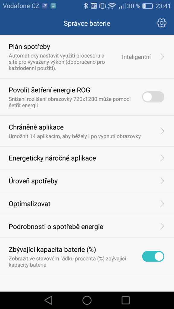 Huawei P9 správce napájení
