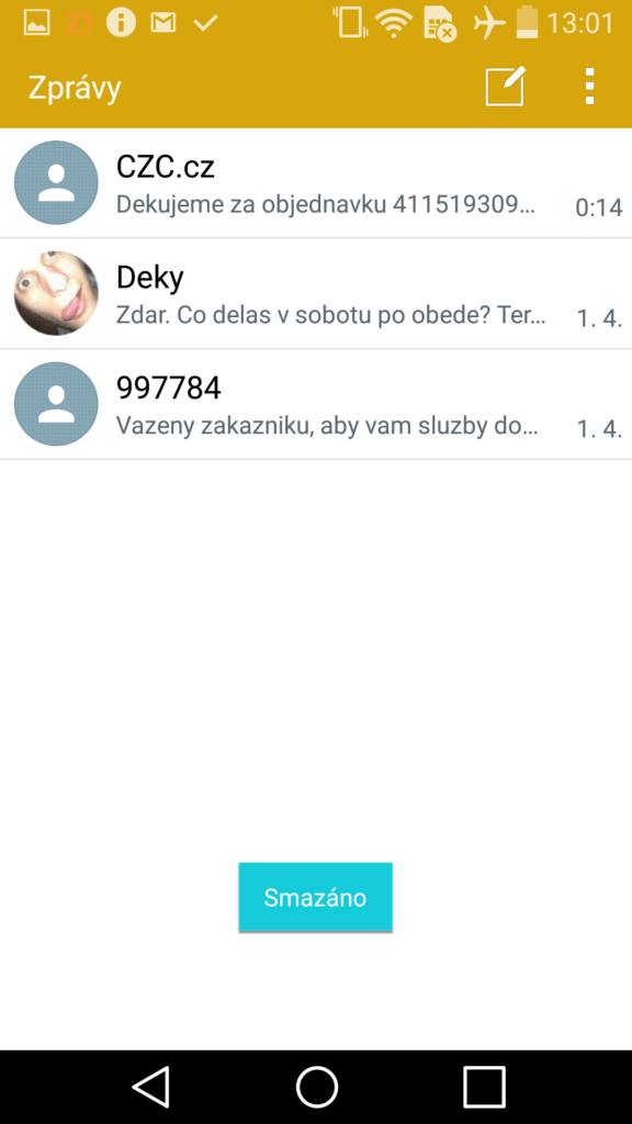 LG G Flex 2 prostředí systému SMS aplikace