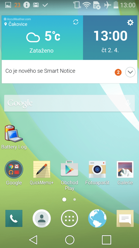 LG G Flex 2 prostředí systému domácí obrazovka 2