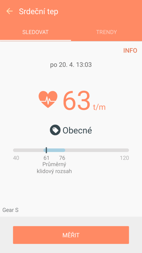 Samsun Galaxy S6 Edge aplikace S Health 2