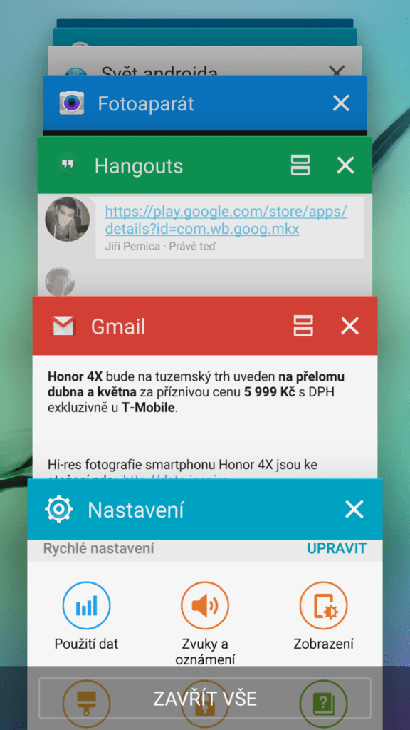 Samsun Galaxy S6 Edge multitasking
