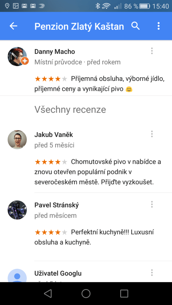 aplikace Mapy Google 2