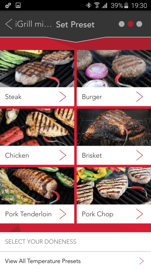 iGrill mini profily jídel