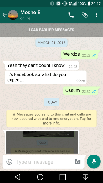 WhatsApp - šifrování konverzací