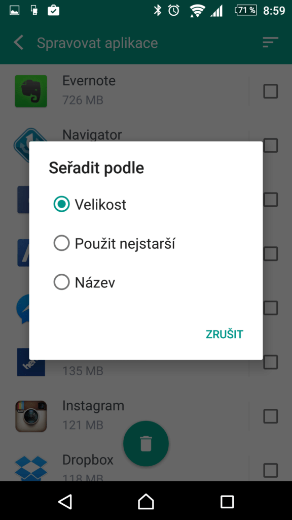 Řazení seznamu