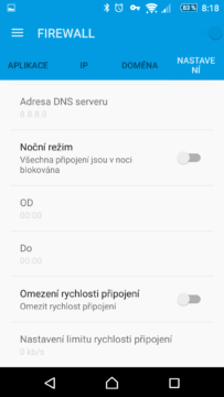 Nastavení firewallu