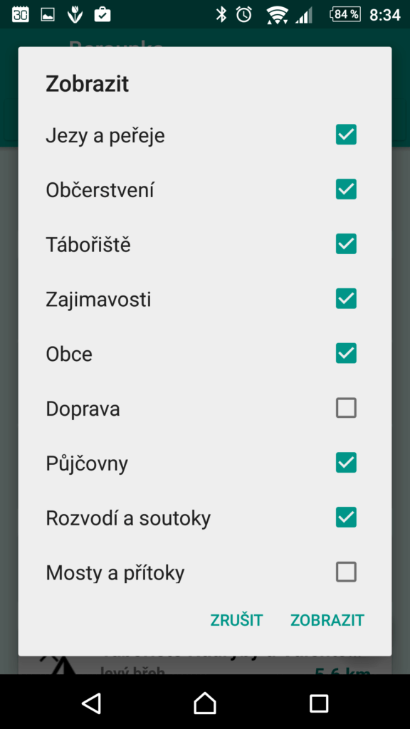Kilometráž – vodácká navigace