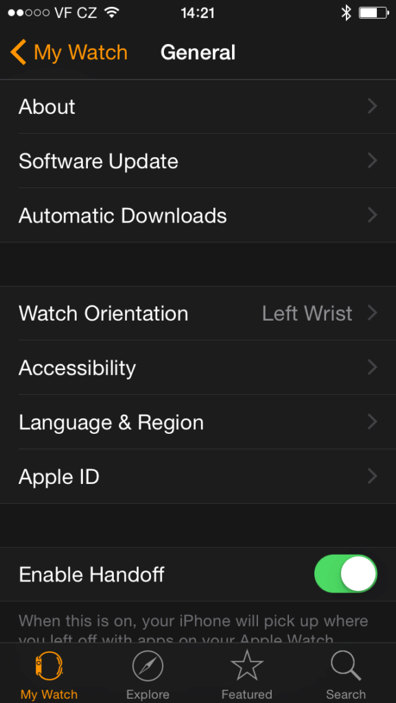 Apple Watch aplikace v telefonu 5