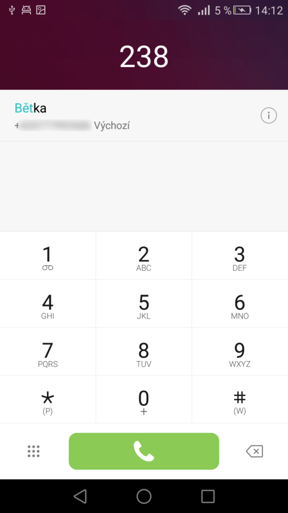 Huawei P8 kontakty a Dialer 1