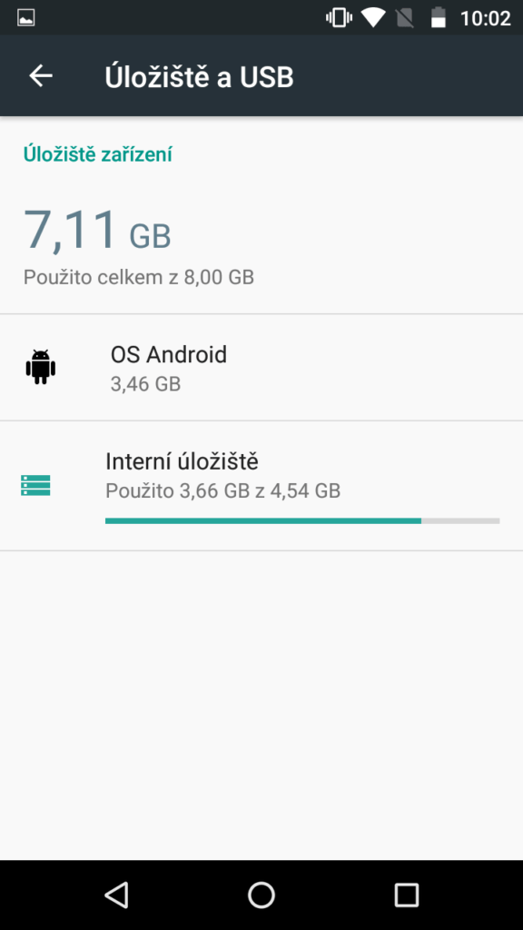 Lenovo Moto G 2015 systém Android úložiště
