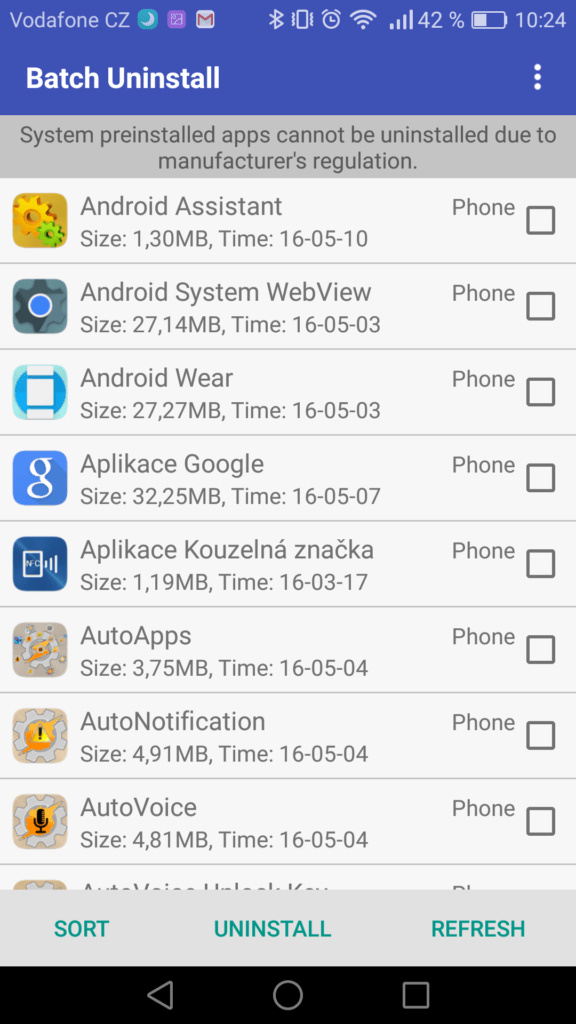 Nepořádek v Androidu Android Assistant 3