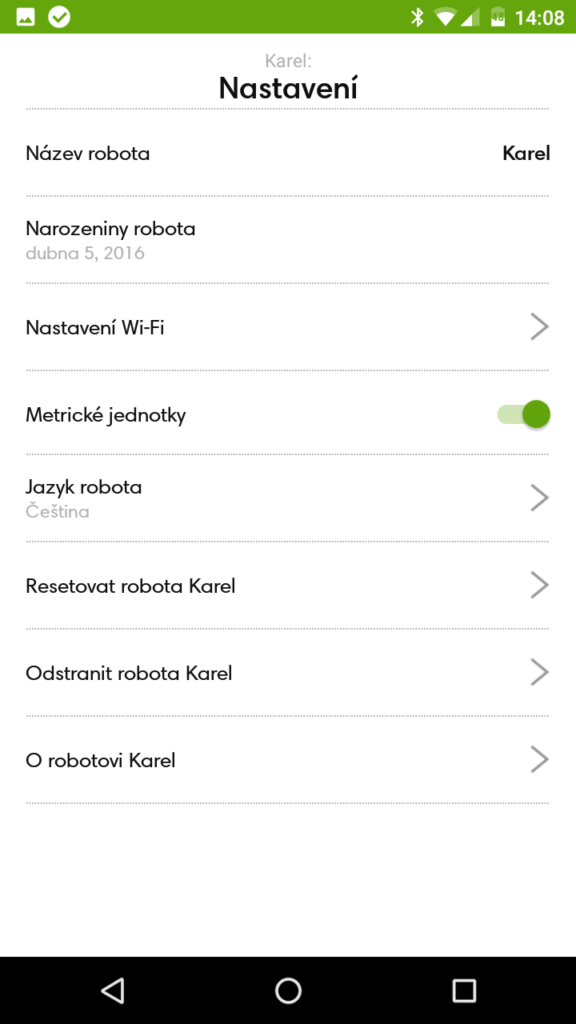 iRobot Home nastavení robota