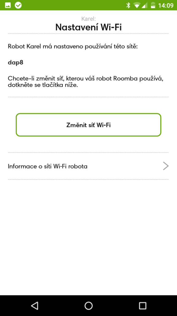 iRobot Home nastavení wifi