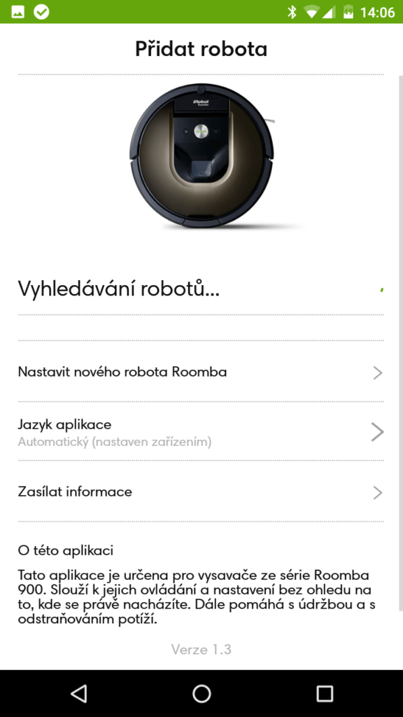 iRobot Home přidání robota
