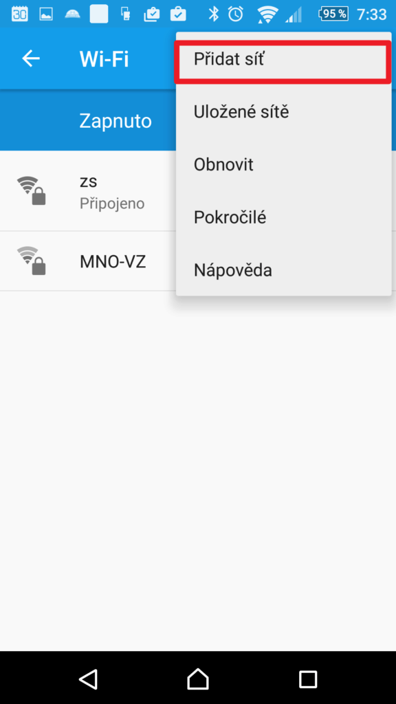 Přidat síť