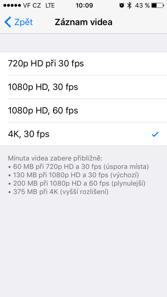 Apple iPhone SE iOS 9 fotoaparát aplikace 3