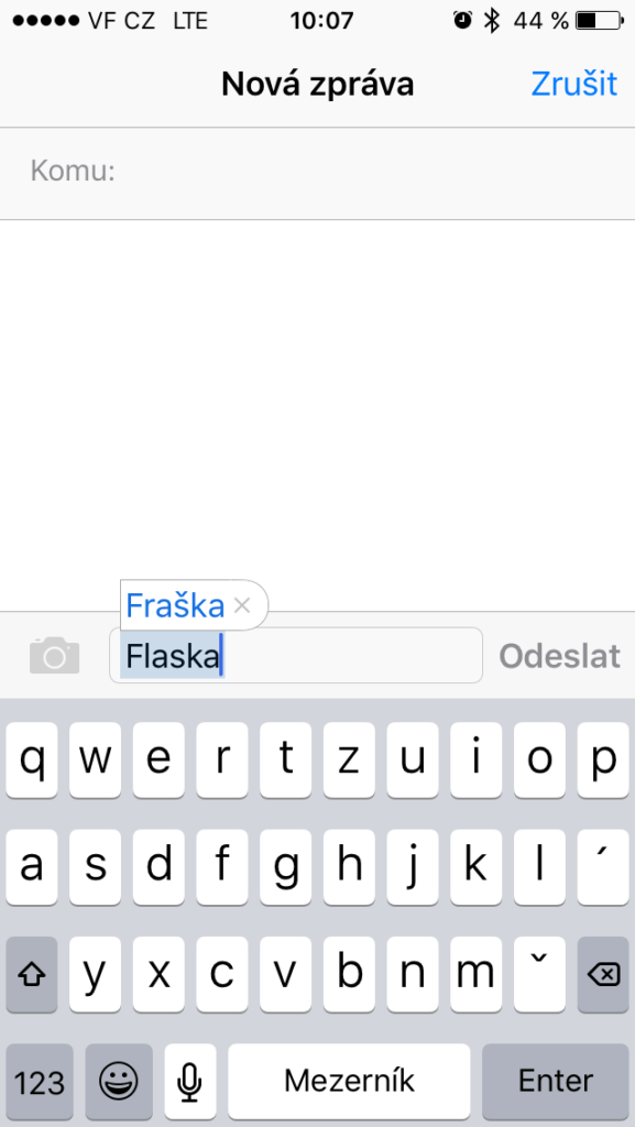 Apple iPhone SE iOS 9 klávesnice 2