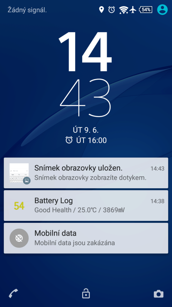 Sony Xperia M4 Aqua zamykací obrazovka