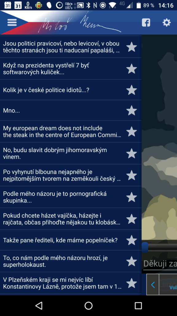 milos zeman seznam hlasek