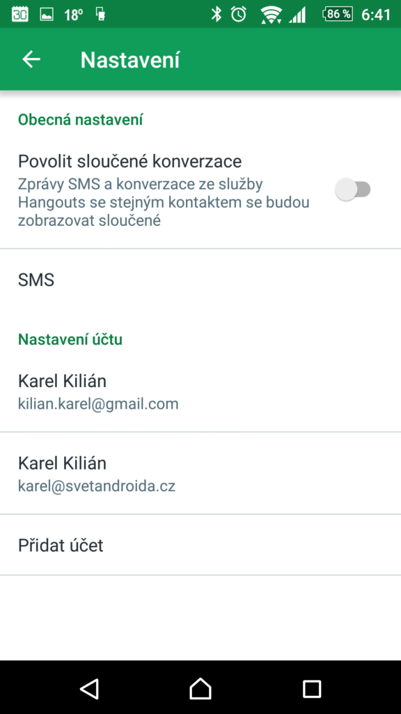 Ve verzi 10 bylo možné slučování vypnout a zapnout