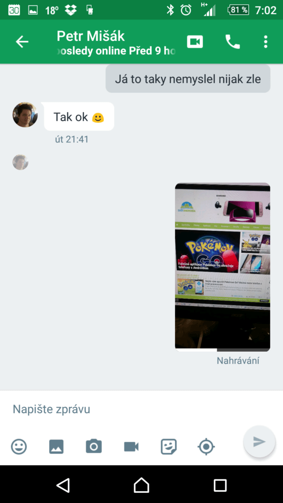 Nahrávání video zprávy
