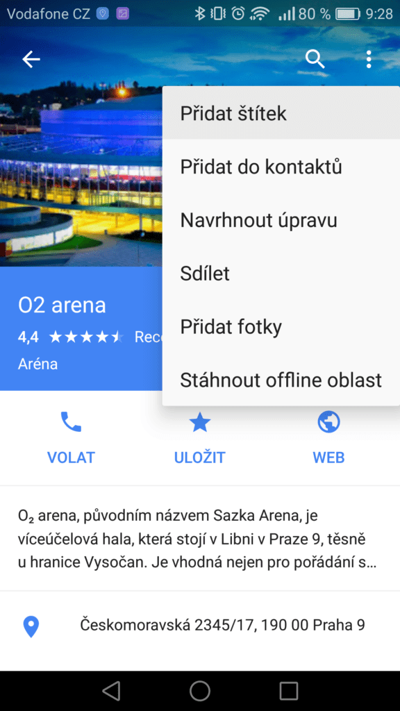 Google Mapy trik štítky 1