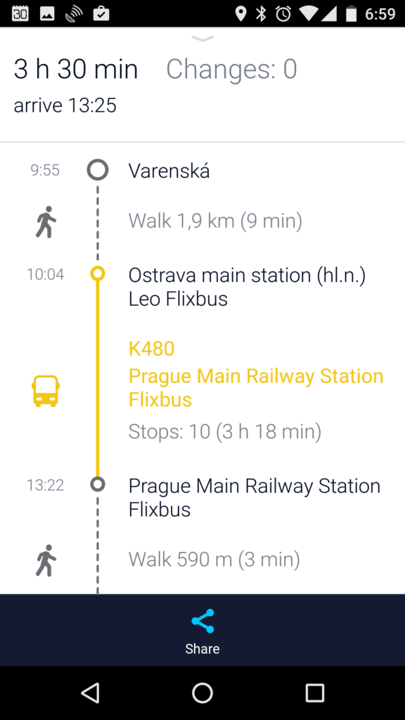 Trasa s veřejnou dopravou