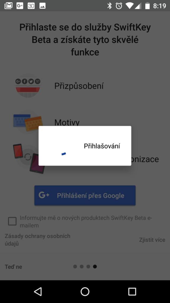 Přihlášení k účtu Google