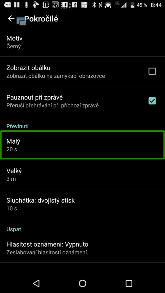 Pokročilé nastavení médií