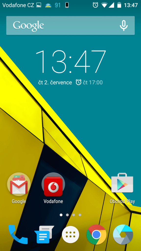 Vodafone Smart ultra 6 domácí obrazovka