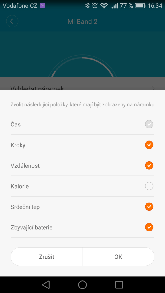 Xiaomi Mi Band 2 aplikace nastavení 4