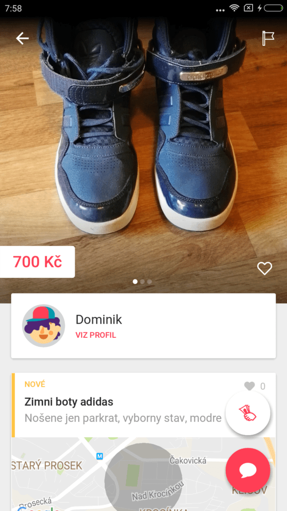 Aplikace LetGo inzerát