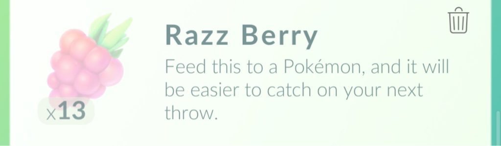 Chyb pri hrani Pokemon Go - razz berry