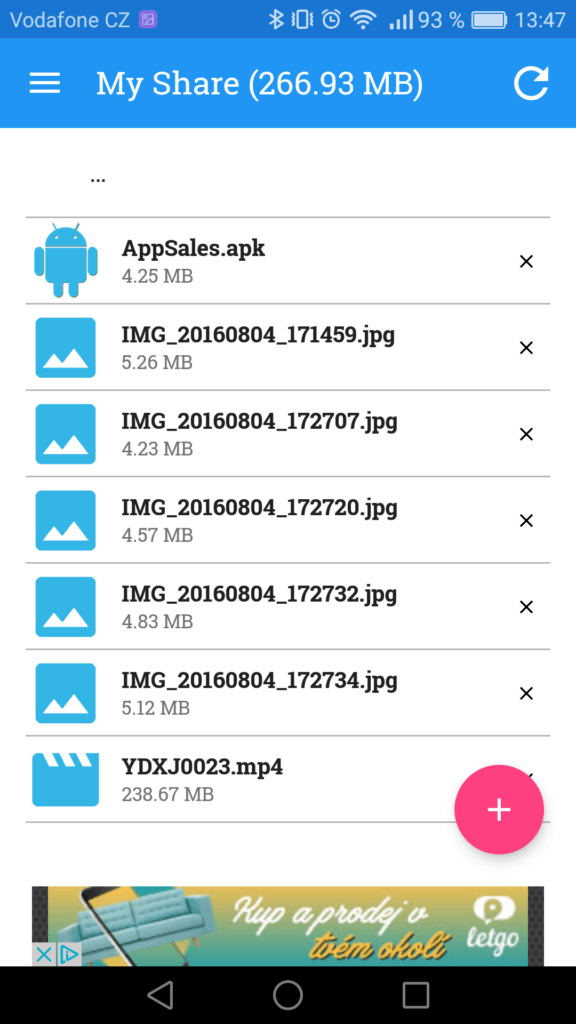 Jak posilat soubory pres Wi Fi shareonwifi 7
