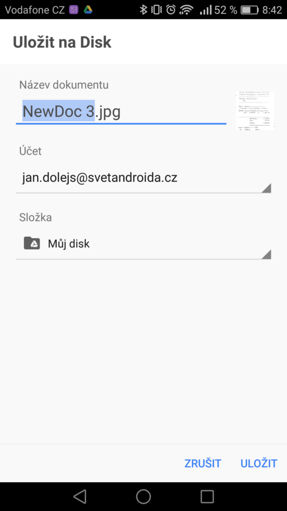 Jak skladovat uctenky camscanner 7
