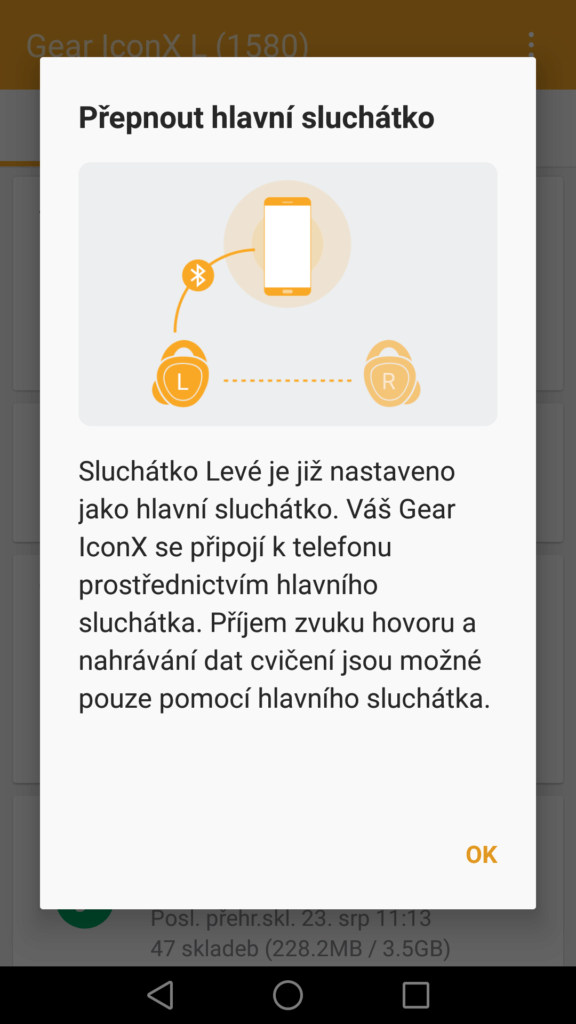 Samsung Gear IconX aplikace Gear 2