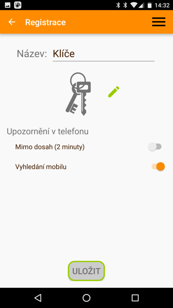 aplikace Beenode uložení a pojmenování přívěsku