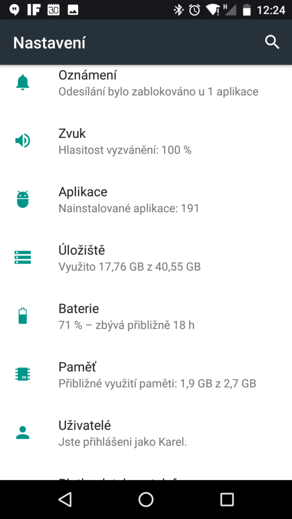 Podrobnosti příslušného nastavení