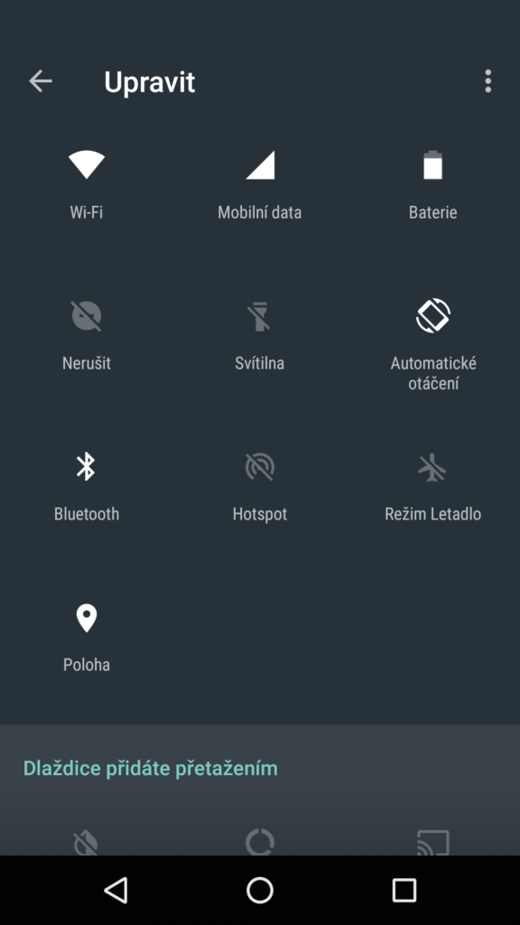 Režim úprav panelu