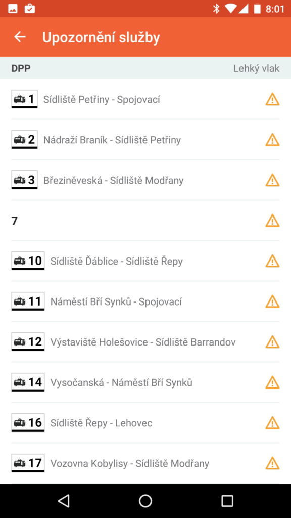 Moovit upozornění od podniku