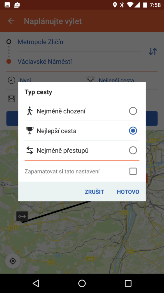 Moovit výběr cesty